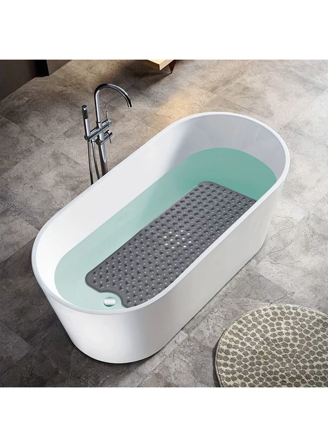 Extra Long Non Slip Bath Tub Mat 40x16 Inches White with 200 Suction Cups Drain Holes Machine Washable - Image 5